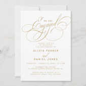 Verlobte Party mit weißem Foto Einladung (Vorderseite)