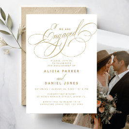 Verlobte Party mit weißem Foto Einladung