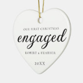 Verlobte Personalisierte Verlobung zu Weihnachten Keramik Ornament (Links)
