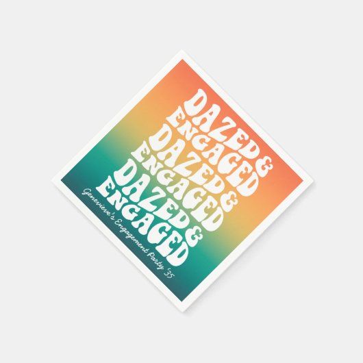 Verlobte Retro-Typografie Serviette (Ecke)