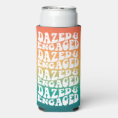 Verlobte Typografie Retro-Gradient Selters Dosenkühler (Seltzer Rückseite)