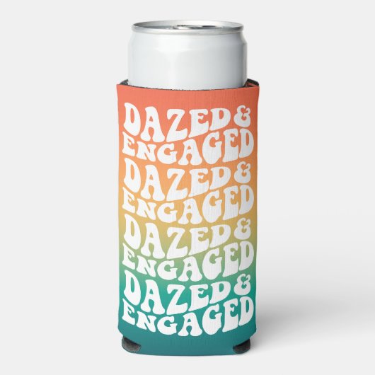 Verlobte Typografie Retro-Gradient Selters Dosenkühler (Seltzer Vorderseite)