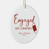 Verlobte und isolierte Niedliche Verlobung Covid Keramik Ornament (Rechts)