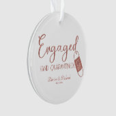 Verlobte und isolierte Niedliche Verlobung Covid Ornament (Vorderseite)