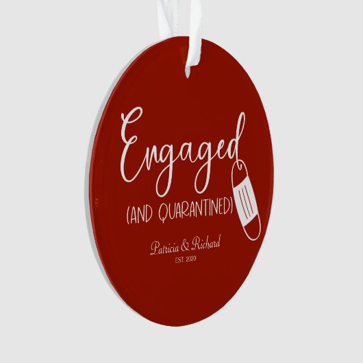 Verlobte und isolierte Niedliche Verlobung Covid Ornament (Vorderseite)