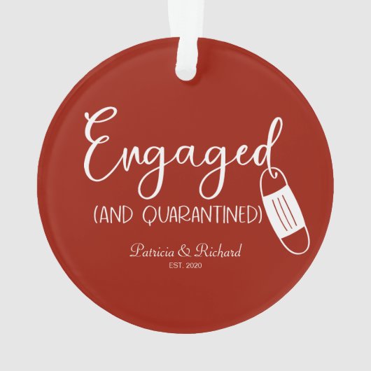Verlobte und isolierte Niedliche Verlobung Covid Ornament (Rückseite)