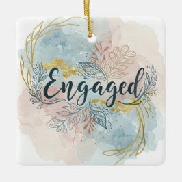 Verlobte Verzierung mit personalisiertem Foto Keramikornament