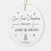 Verlobte Weihnachten, Maßgeschneiderte Verlobung Keramik Ornament (Links)