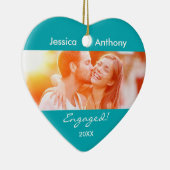 Verlobte WeihnachtsFoto-Verzierung Keramik Ornament (Rechts)