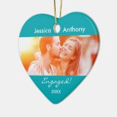 Verlobte WeihnachtsFoto-Verzierung Keramik Ornament (Links)