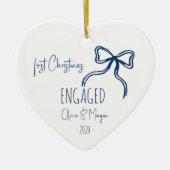 Verlobte Weihnachtshandarbeit Keramik Ornament (Vorne)