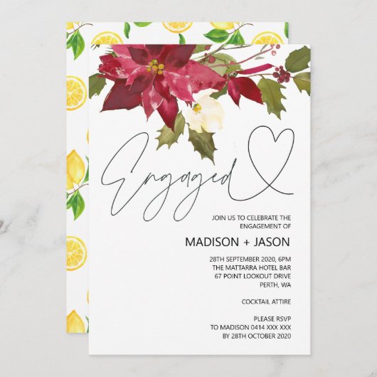 Verlobte Weihnachtsparty Einladung (Vorne/Hinten)