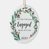 Verlobte Weihnachtsschmuck, Personalisierte Weihna Keramik Ornament (Rechts)