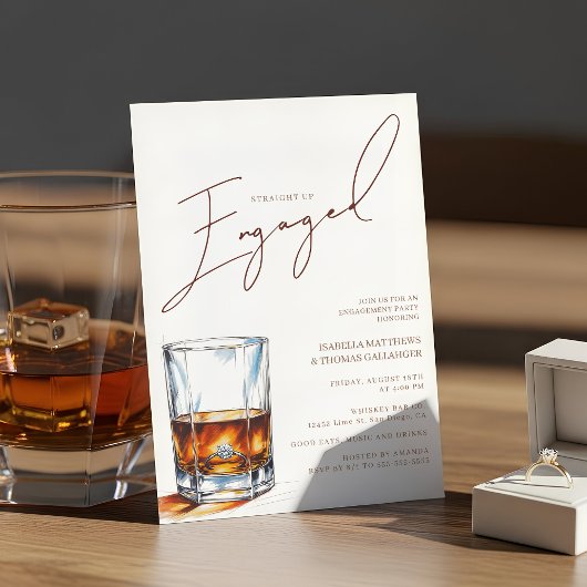 Verlobte Whiskey-Engagement-Partei Einladung