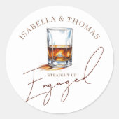 Verlobte Whiskey-Verlobung direkt aufziehen Runder Aufkleber (Vorderseite)