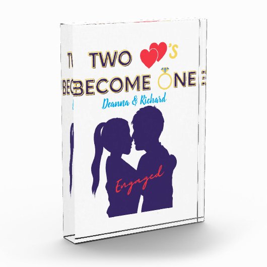 Verlobten zwei Herzen werden eins Fotoblock (Links)