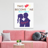 Verlobten zwei Herzen werden eins Leinwanddruck (Insitu (Wohnzimmer))