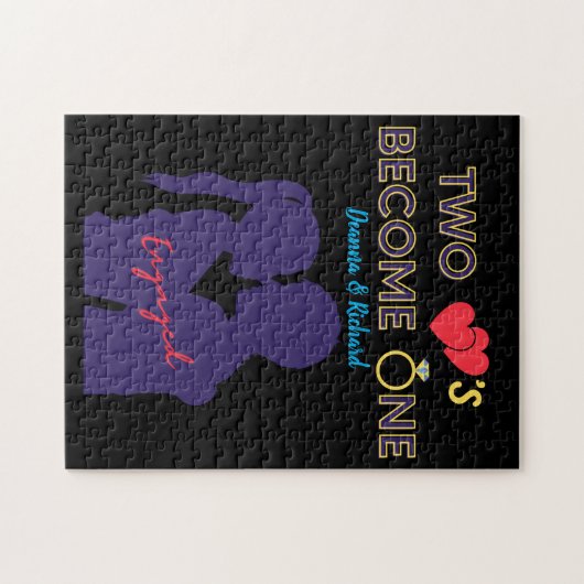 Verlobten zwei Herzen werden eins Puzzle (Horizontal)