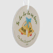 Verlobter Bell Bow Yellow Keepake Ornament (Vorderseite)