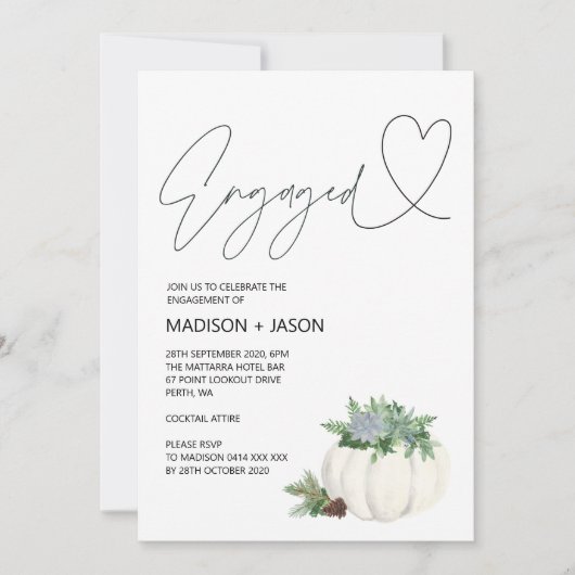 Verlobter Fall Erntedank-Partner Einladung (Vorderseite)