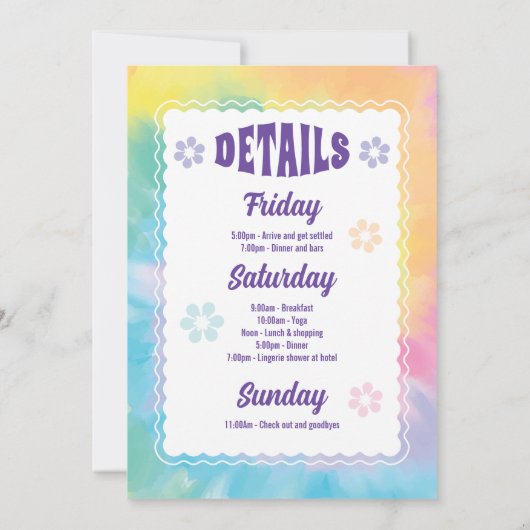 Verlobter Junggeselinnen-Abschied Einladung (Rückseite)