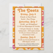 Verlobter Retro-70er-Junggeselinnen-Abschied Einladung (Rückseite)