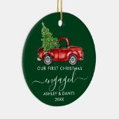 Verlobter Truck-Kalligrafie-FOTO Keramik Ornament (Rechts)