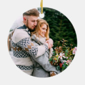 Verlobter Truck-Kalligrafie-FOTO Keramik Ornament (Hinten)