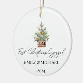 Verlobter Weihnachtsbaum Keramik Ornament (Links)