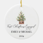 Verlobter Weihnachtsbaum Keramik Ornament (Hinten)
