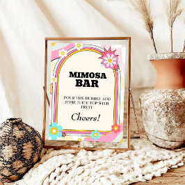 Verlobtes Bachelorette Mimosa Bar Table Sign Poster