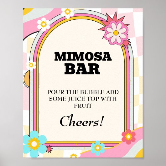 Verlobtes Bachelorette Mimosa Bar Table Sign Poster (Vorne)
