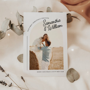 Verlobtes Boho Arch Foto Feiertagskarte