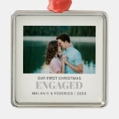 VERLOBTES COUPLE FOTO GRAU ORNAMENT AUS METALL (Vorne)