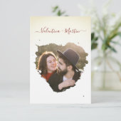 Verlobtes Couple Foto Simulated Brush Heart Weddin (Stehend Vorderseite)