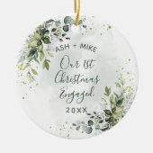 Verlobtes Eukalyptus-Foto Keramik Ornament (Vorne)