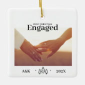 Verlobtes First Christmas Custom Foto Keramikornament (Vorderseite)
