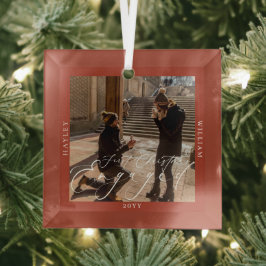 Verlobtes Foto an der Alp Piazza della Riforma Ornament Aus Glas