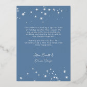 Verlobtes Foto Blue Folien Feiertagskarte (Rückseite)