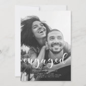 Verlobtes Foto für eine einfache Typografie Einladung (Vorderseite)