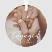 Verlobtes Foto Keepake Acrylic Ornament (Rückseite)