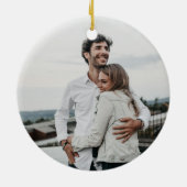 Verlobtes Foto Keramik Ornament (Hinten)