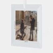 Verlobtes Foto Ornament Aus Glas (Vorderseite links)