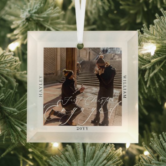 Verlobtes Foto Ornament Aus Glas (Insitu)