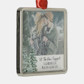 Verlobtes Foto Ornament Aus Metall (Rechts)