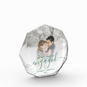 Verlobtes Foto Pine Green Script (Links)