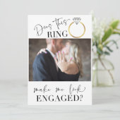 Verlobtes Foto Schwarzes Weiß Brautparty Einladung (Stehend Vorderseite)