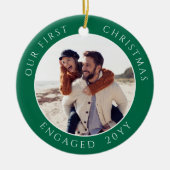 Verlobtes Foto zu Weihnachten Keepake Keramik Ornament (Vorne)