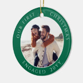 Verlobtes Foto zu Weihnachten Keepake Keramik Ornament (Links)