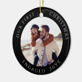 Verlobtes Foto zu Weihnachten Keepake Keramik Ornament (Links)